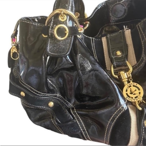 Juicy Couture Vintage Purse Black patent leather large bag - Picture 11 of 12